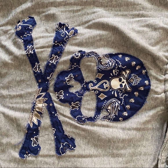 MASTERMIND JAPAN sz 0 S Off Shoulder Gray Top Tee - Picture 6 of 10